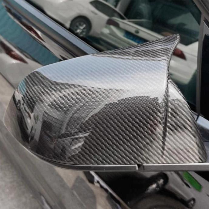 Mirror Caps for Model Y / 3 ( Sporty Style ) - Dry Carbon Fiber Exterior Mods