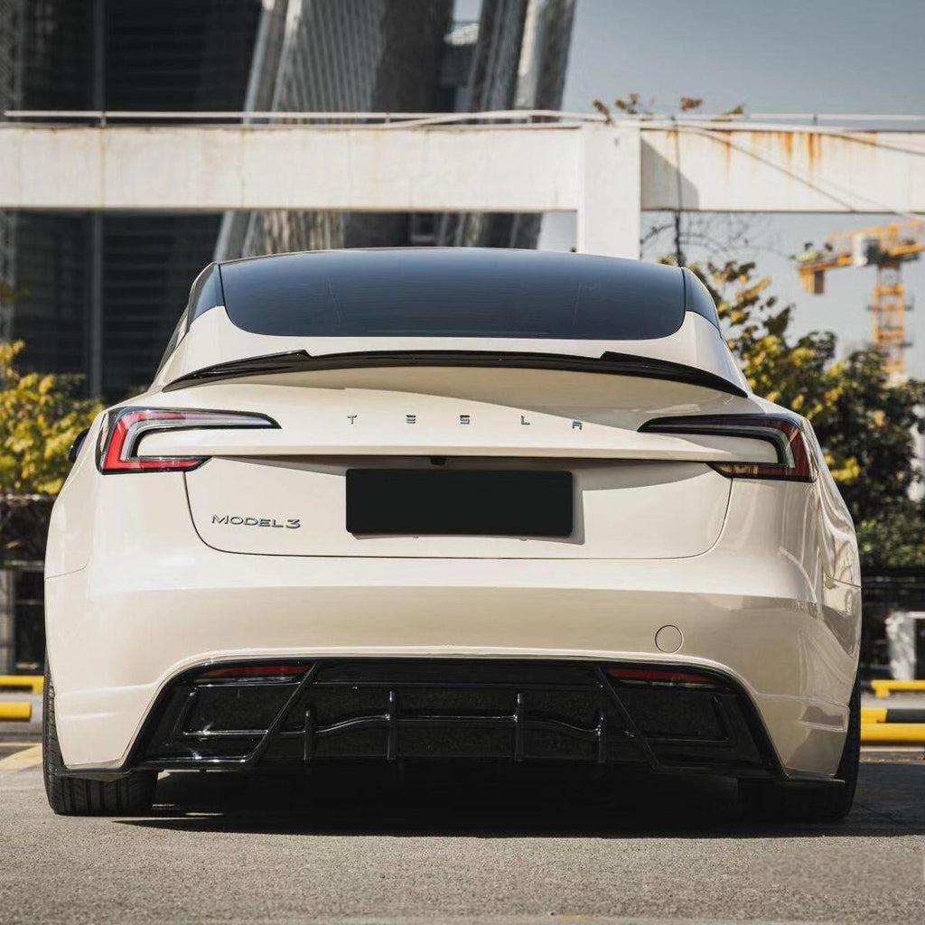 Model 3 Highland Rear Trunk Spoiler - Carbon Fiber Exterior Mods
