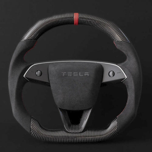 Alcantara Carbon Fiber Steering Wheel for Model 3 Highland / Model Y Juniper