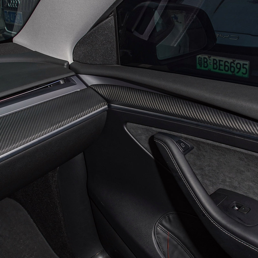 Model 3 / Y Door Panel Trim - Carbon Fiber Interior Mods【2pcs】