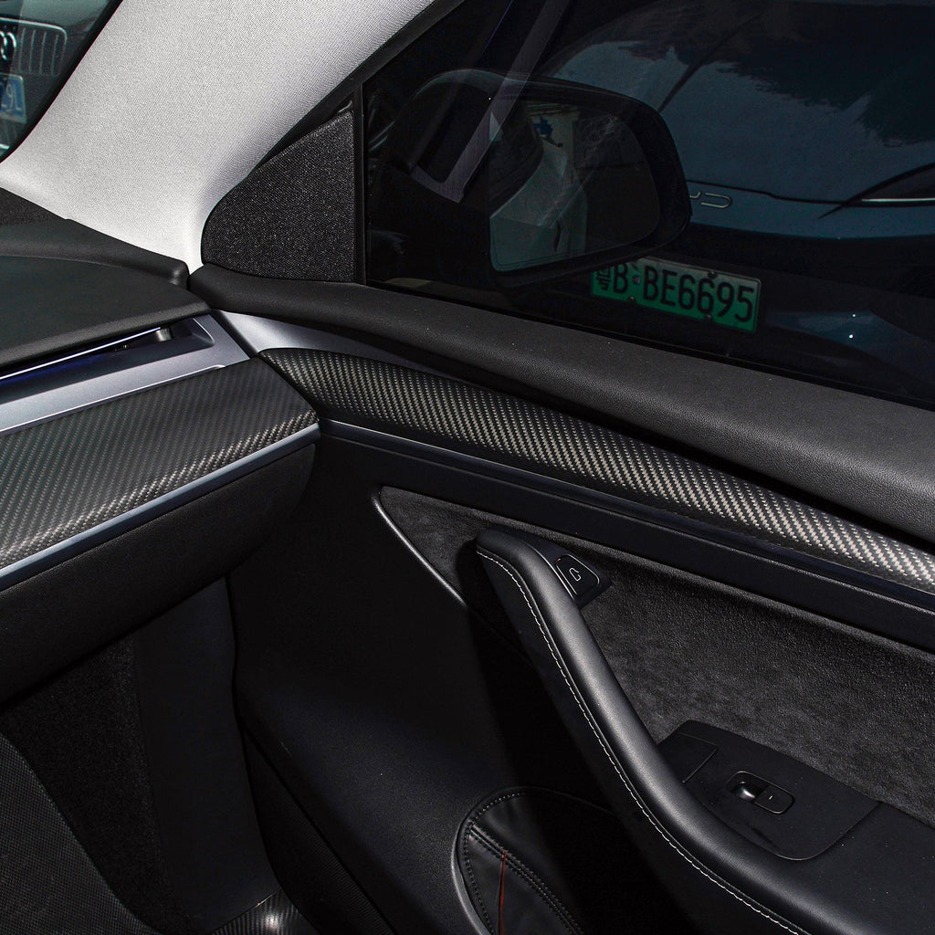 Model 3 / Y Door Panel Trim - Carbon Fiber Interior Mods【2pcs】