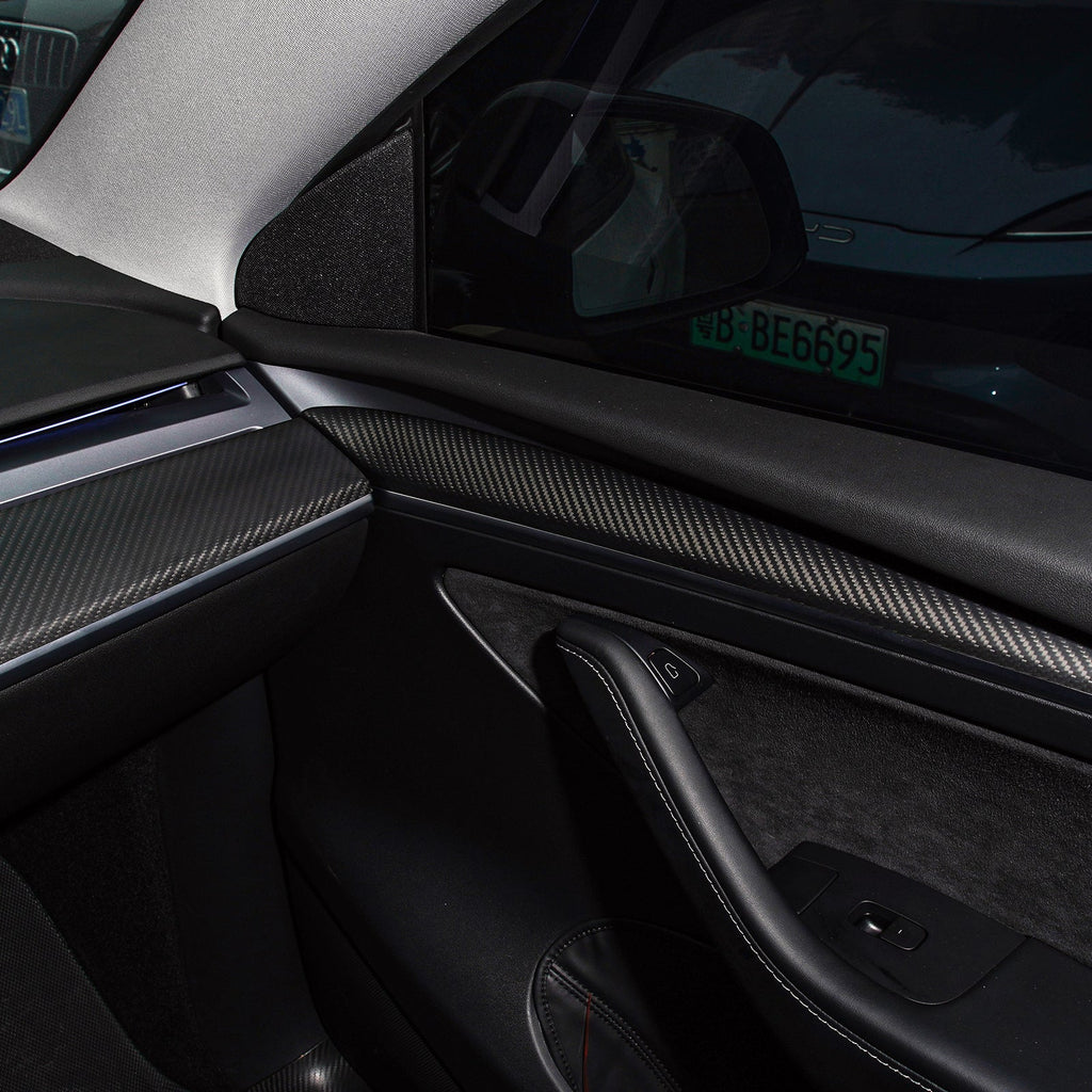 Model 3 / Y Door Panel Trim - Carbon Fiber Interior Mods【2pcs】