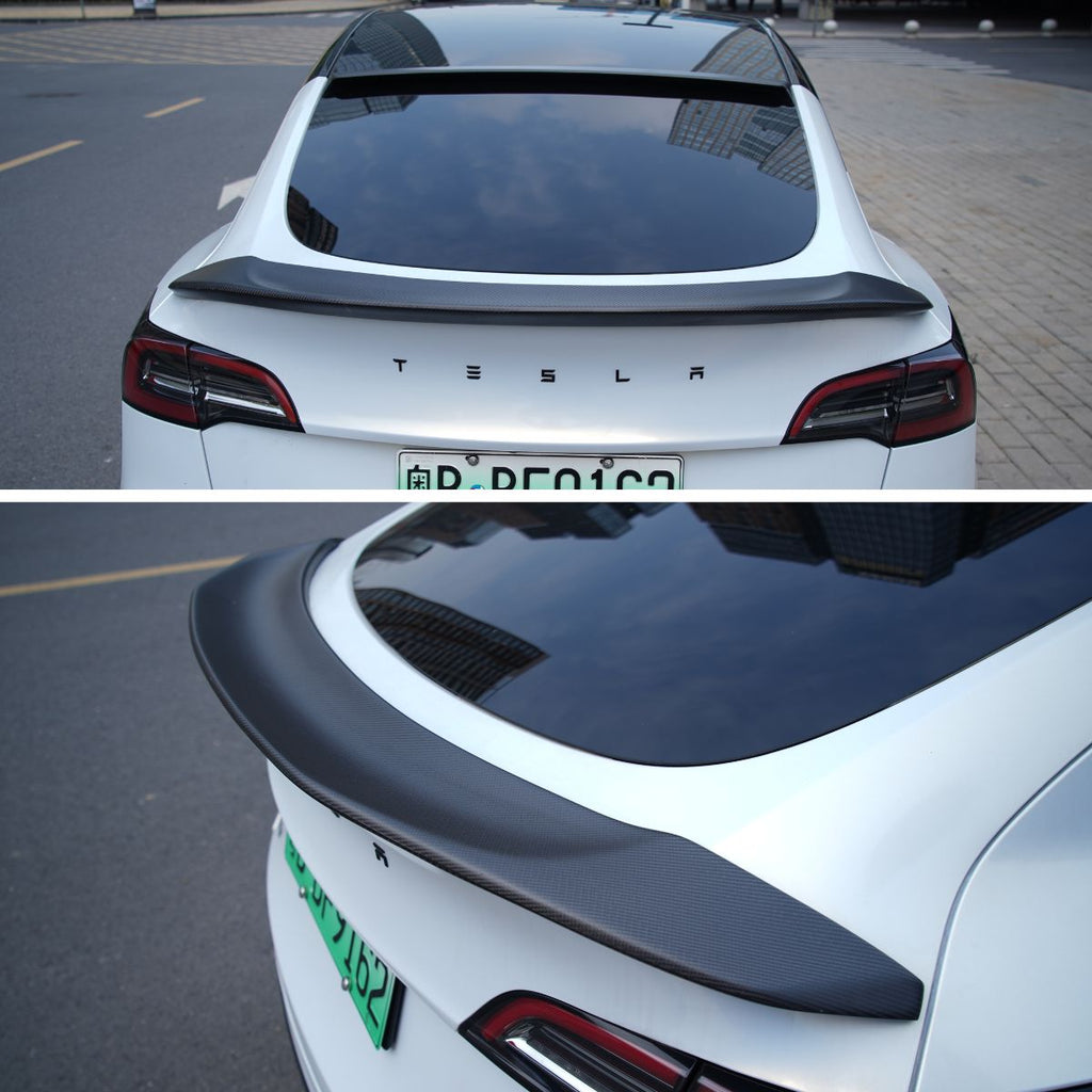 Model Y / 3 Spoiler V-Style - Carbon Fiber Exterior Mods