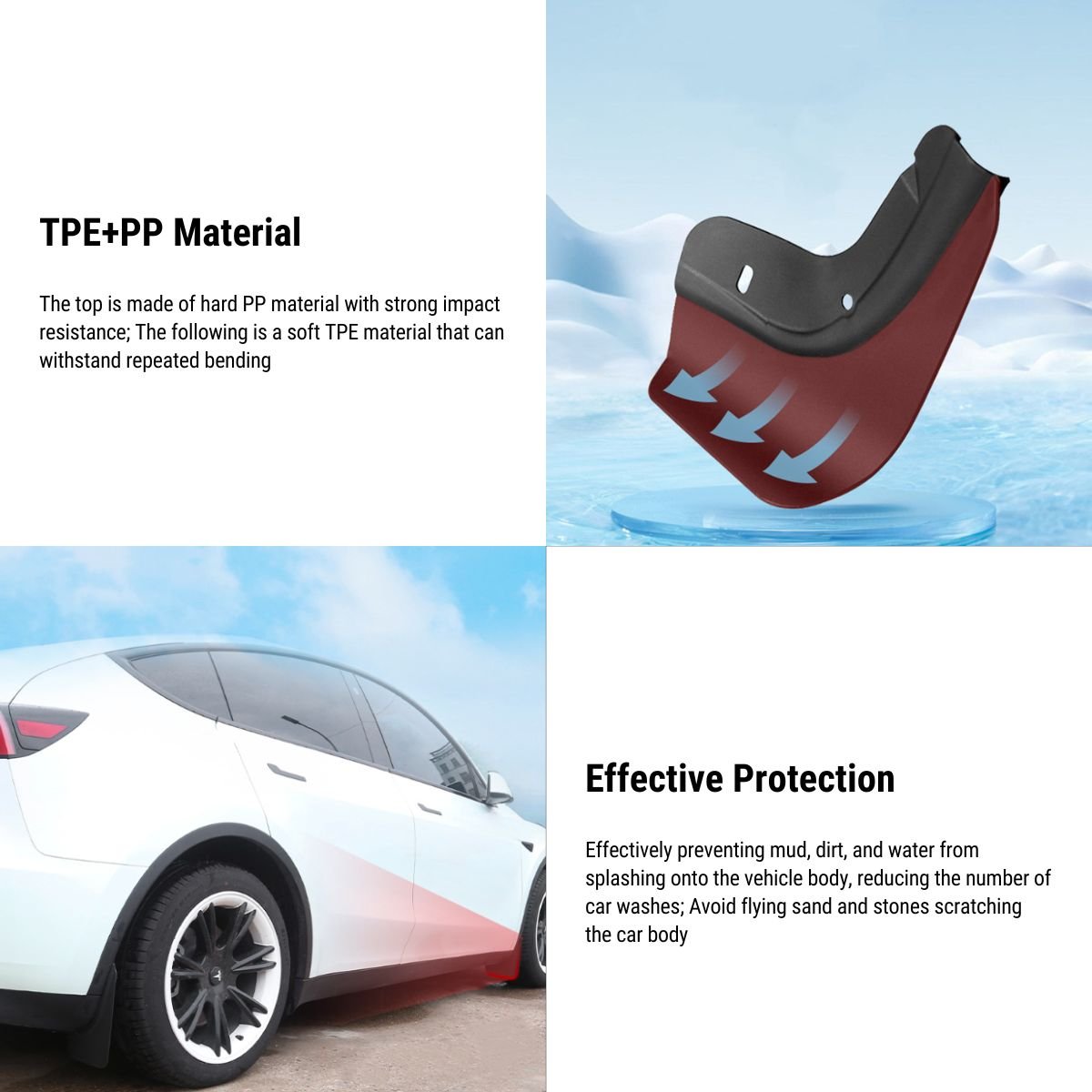 Upgraded OEM Mud Flaps Splash Guards for Model 3 / Model Y
