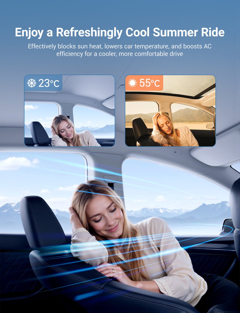 Retractable Sun Shade for Model Y Juniper