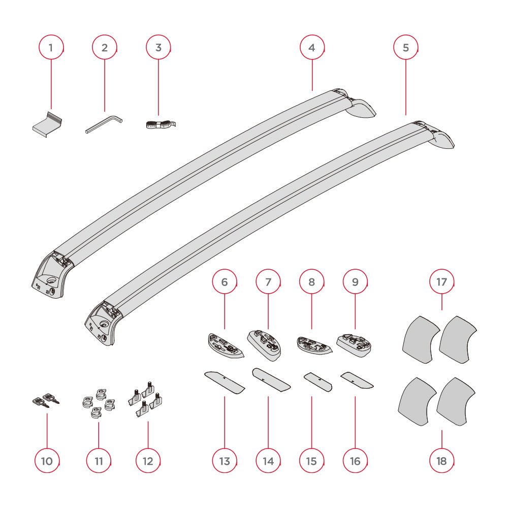 Roof Rack for Tesla Model 3 Highland / Model Y (Set of 2)