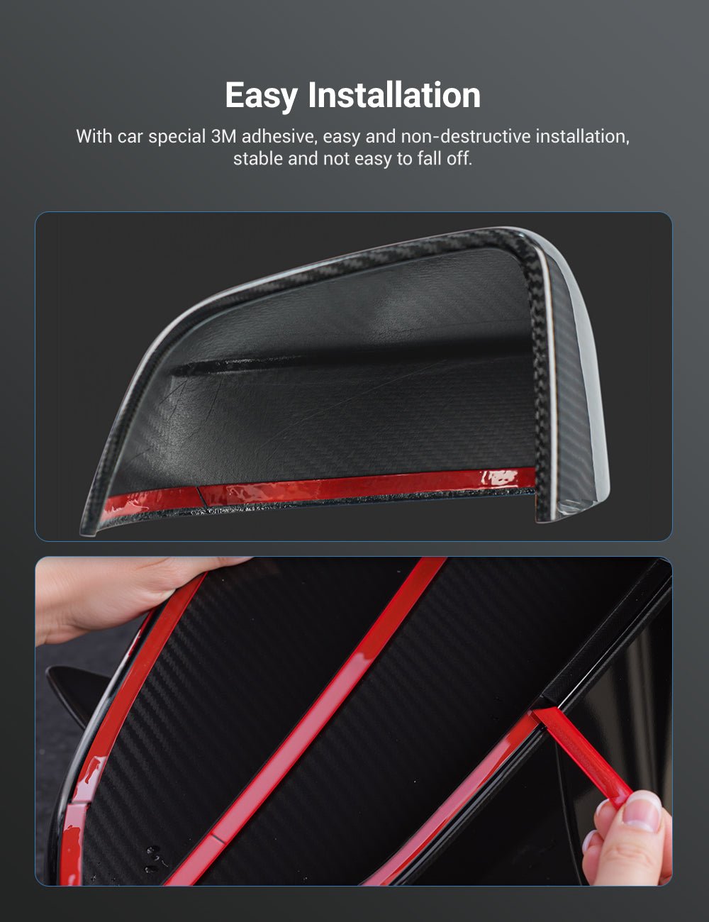 Side Mirror Cover for Model Y Juniper (OEM Style) - Dry Carbon Fiber Exterior Mods
