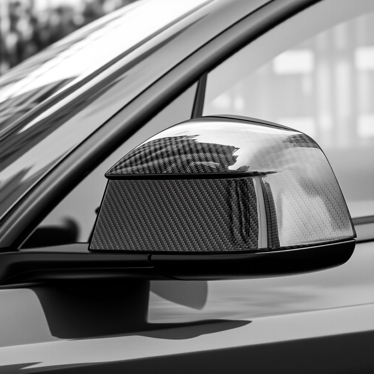 Side Mirror Cover for Model Y Juniper (OEM Style) - Dry Carbon Fiber Exterior Mods