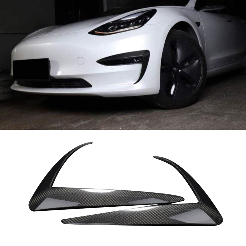 Tesla Model 3 Fog Light Trim - Carbon Fiber Exterior Mods