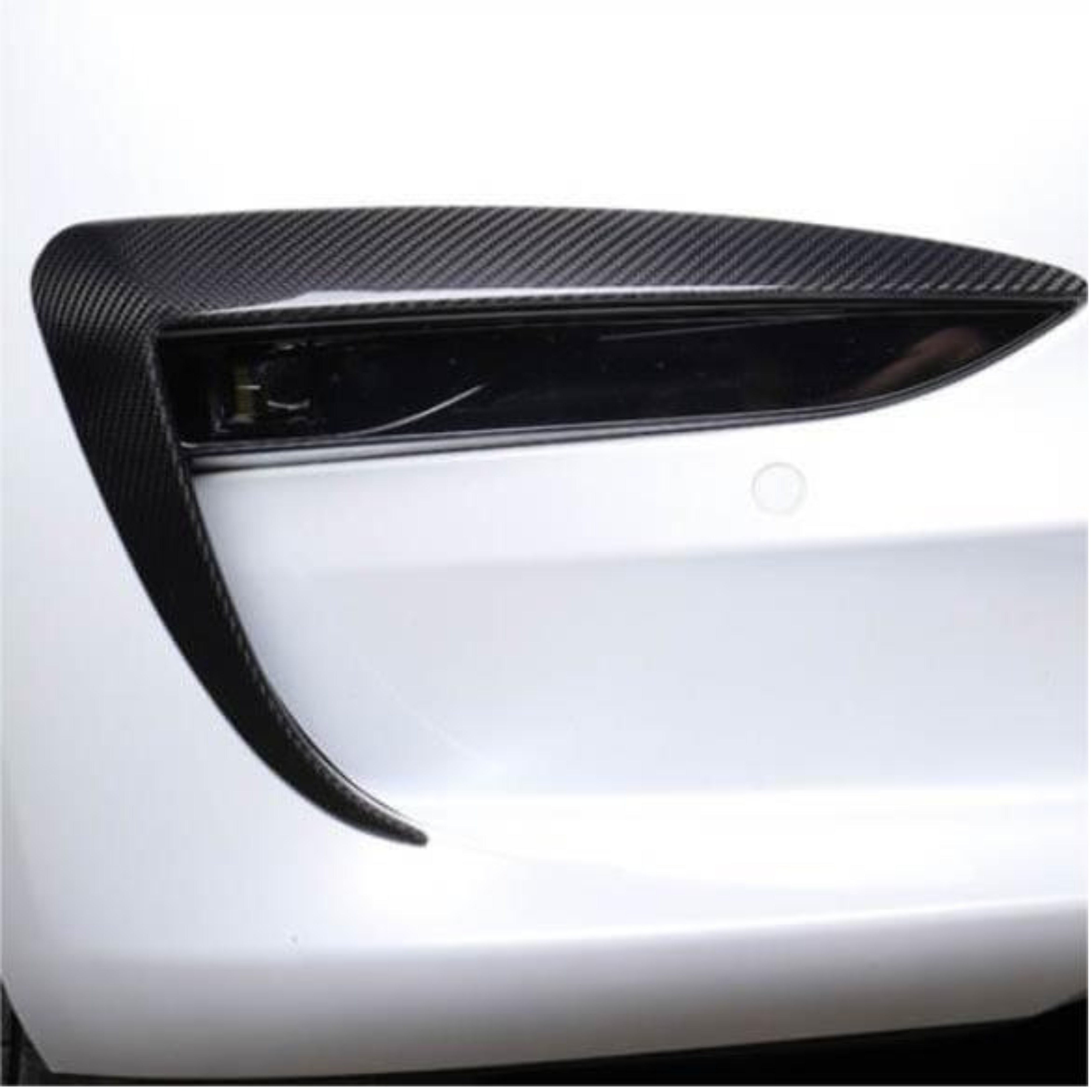Tesla Model 3 Fog Light Trim - Carbon Fiber Exterior Mods