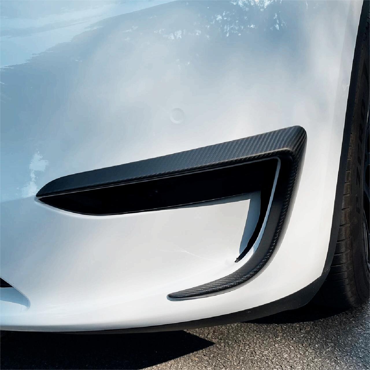 Tesla Model Y Fog Light Trim - Carbon Fiber Exterior Mods