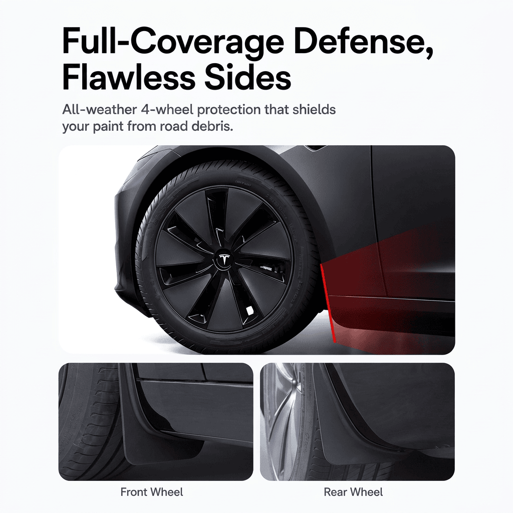 TPE+PP Mud Flaps for Model 3 Highland