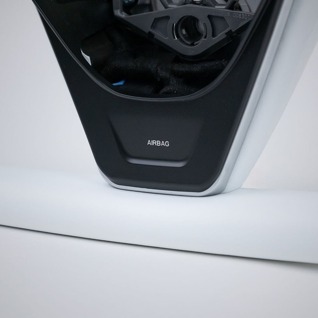 Yoke Plaid Steering Wheel for Tesla Model 3 / Y【White Leather】
