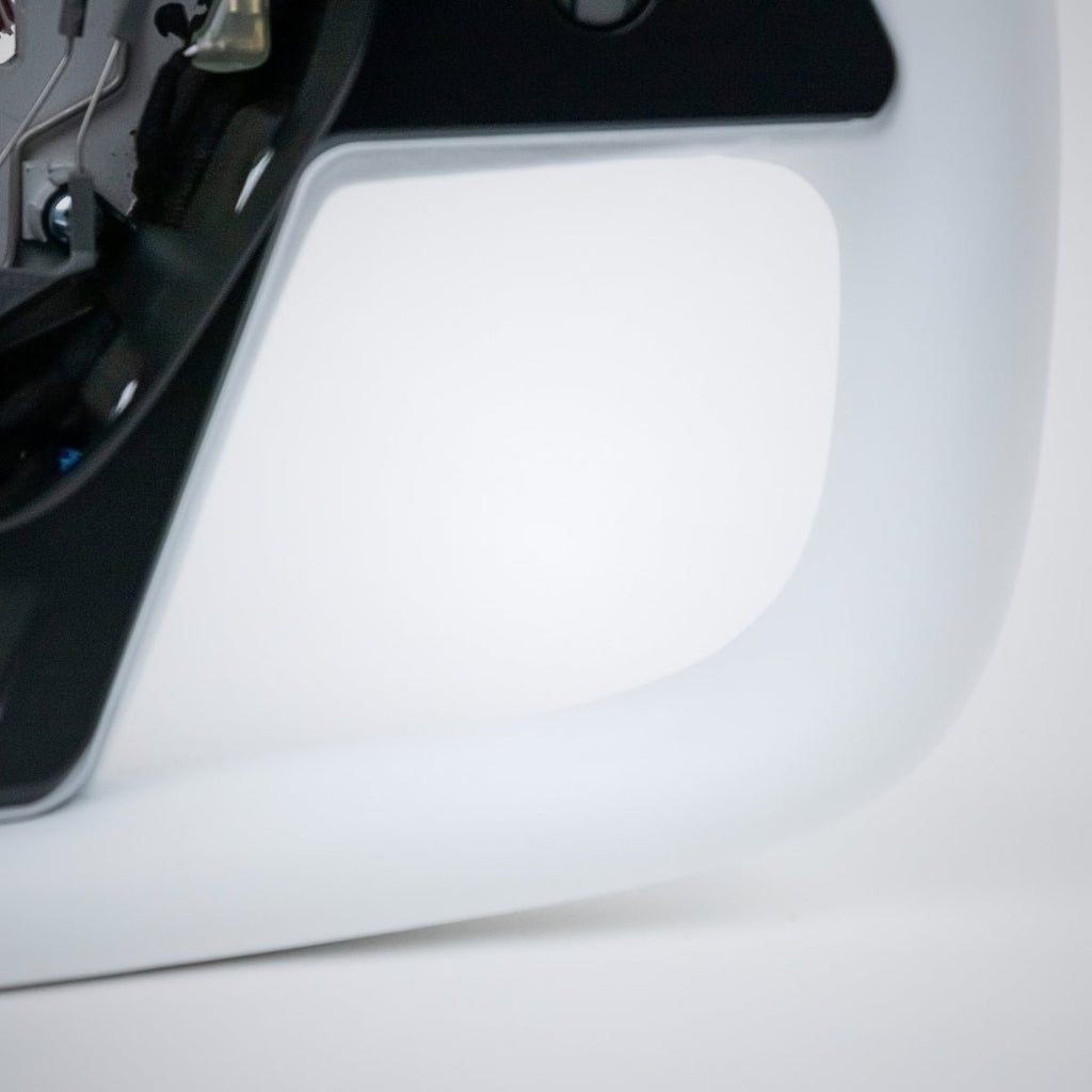 Yoke Plaid Steering Wheel for Tesla Model 3 / Y【White Leather】