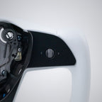 Yoke Plaid Steering Wheel for Tesla Model 3 / Y【White Leather】