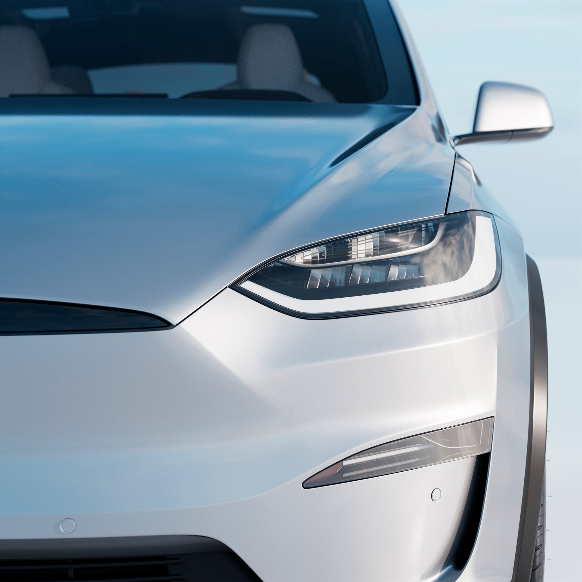 Headlights Clear PPF / Smoke Tinted PPF | Tesla Model X 2016-2026 - Smokey Headlamp Covers