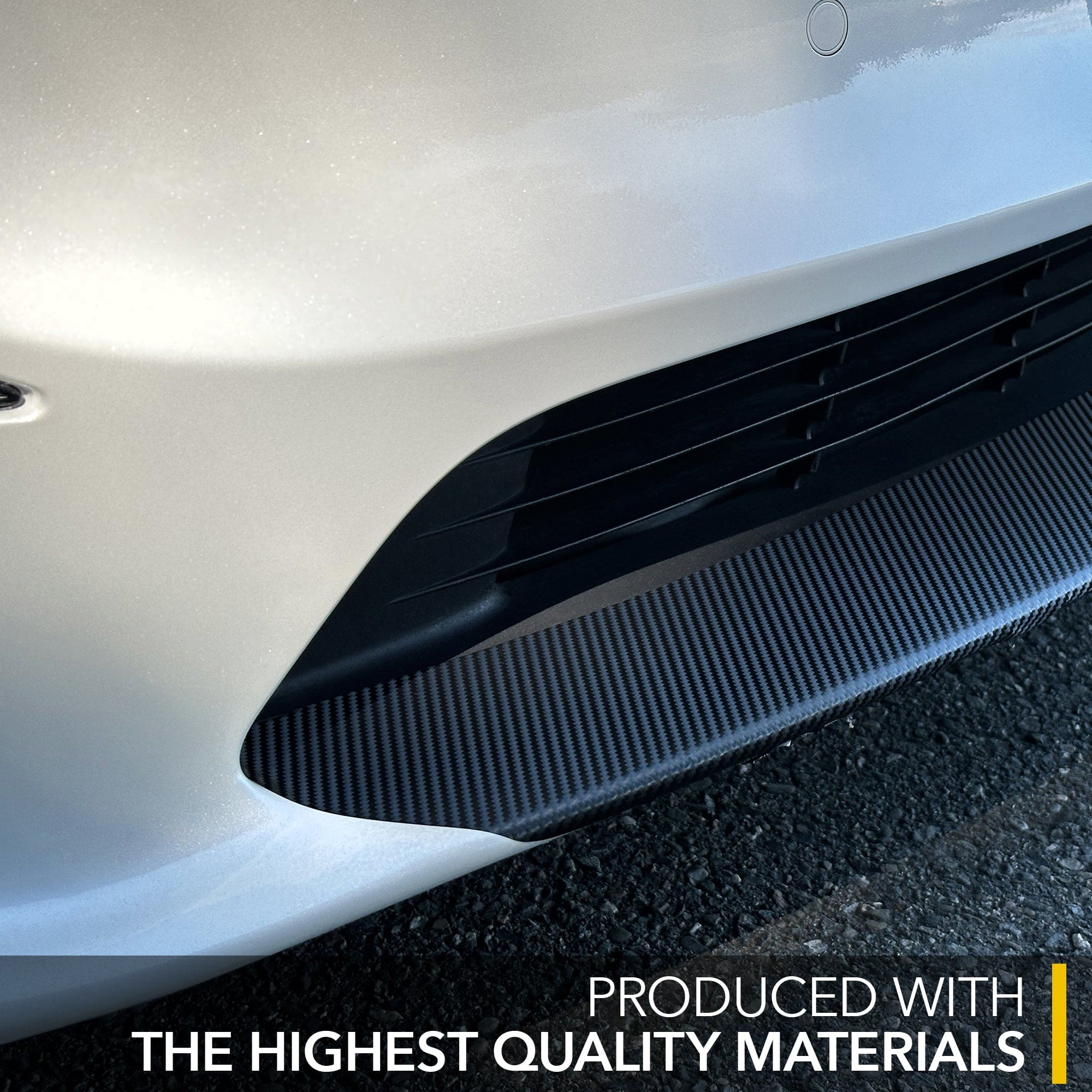 Front Lower Lip Wrap | Carbon Fiber Chin Spoiler Decal for Tesla Model S 2021-2026