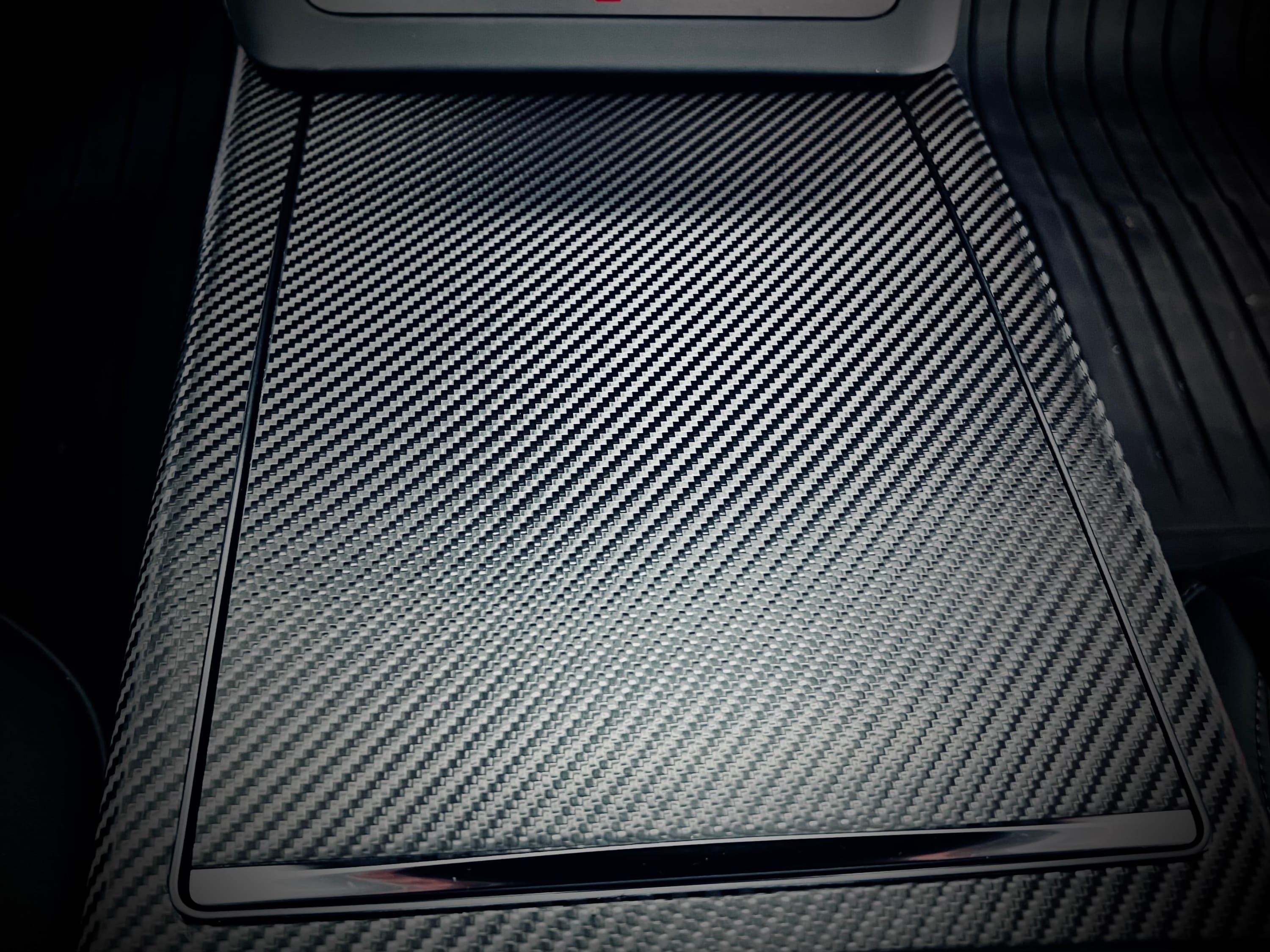 Interior Vinyl Wrap Kit | Tesla Model X 2021-2026 (Refresh)- Plaid Style Black Carbon Fiber