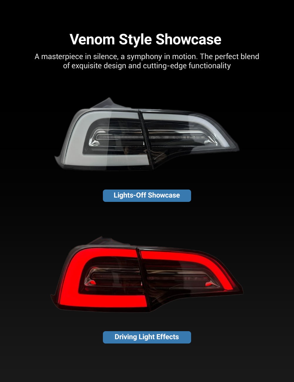 Model 3/Y Venom Style Tail Lights丨Stylish Upgrade |