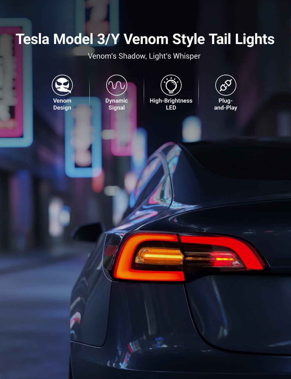 Model 3/Y Venom Style Tail Lights丨Stylish Upgrade |