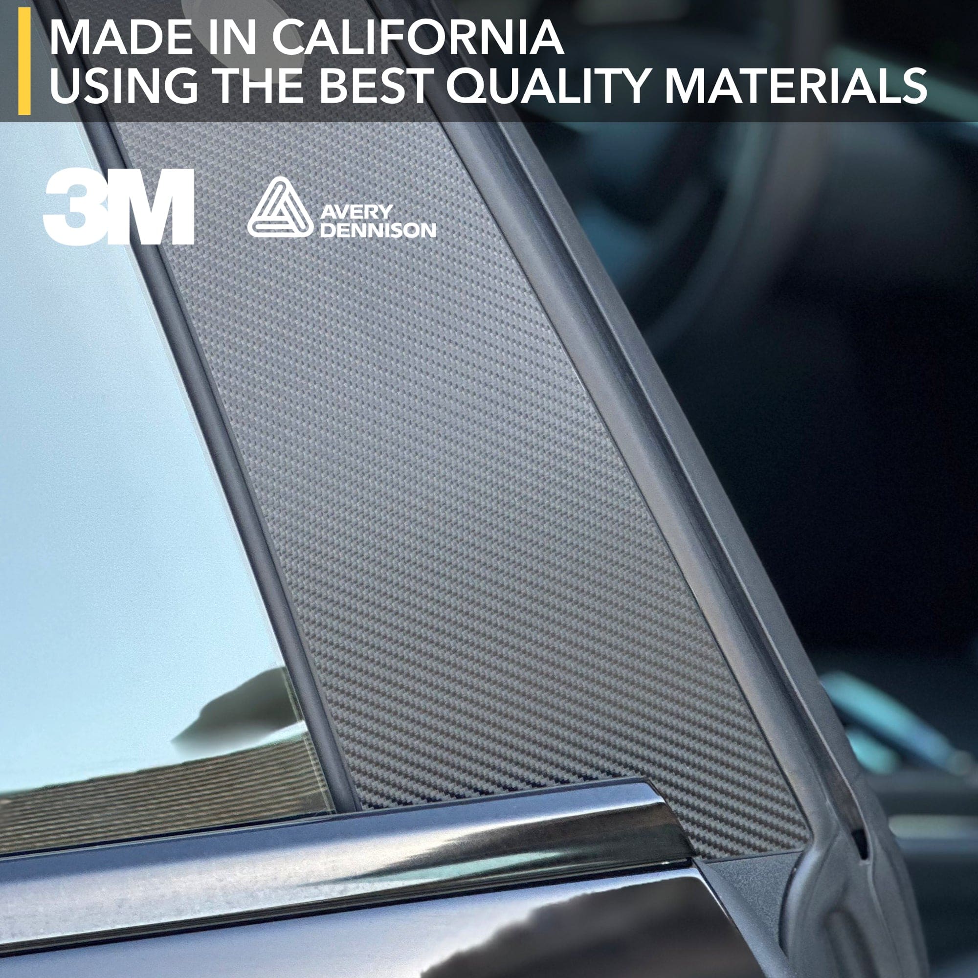 B Pillars Vinyl Wrap | Carbon Fiber Film Decal for Tesla Model S 2021-2026