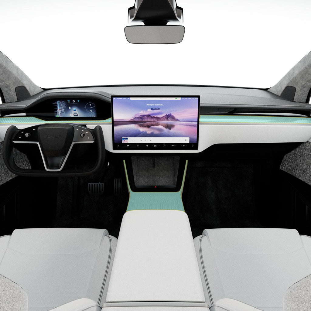 Interior PPF Kit | Paint Protection Film Wrap for All Carbon Fiber Trims Tesla Model S Plaid 2021-2026