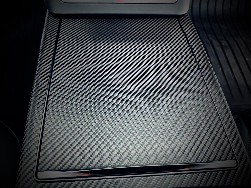 Interior Vinyl Wrap Kit | Plaid Style Black Carbon Fiber for Tesla Model S 2021-2026