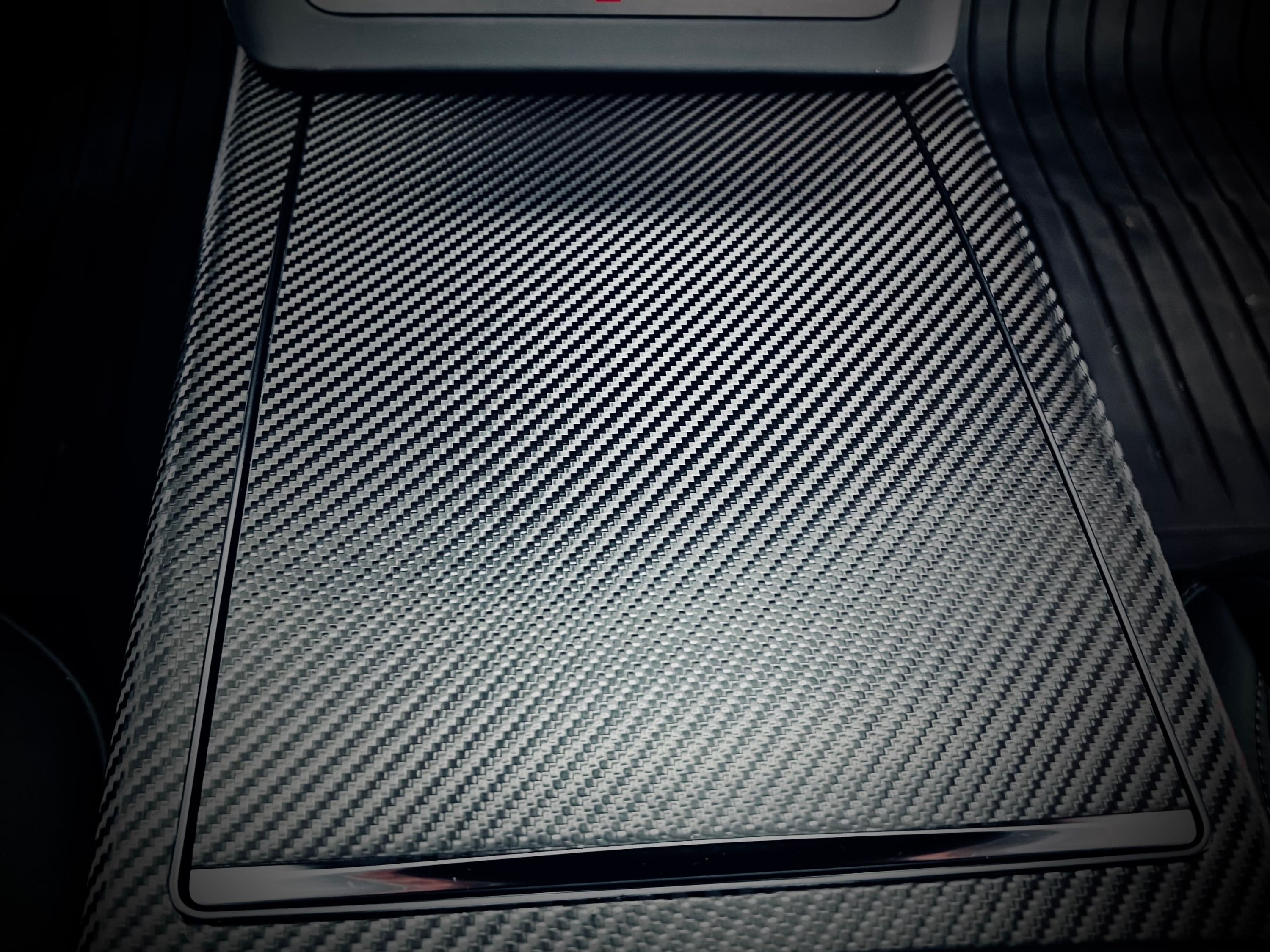 Interior Vinyl Wrap Kit | Plaid Style Black Carbon Fiber for Tesla Model S 2021-2026