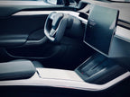 Interior Vinyl Wrap Kit | Plaid Style Black Carbon Fiber for Tesla Model S 2021-2026