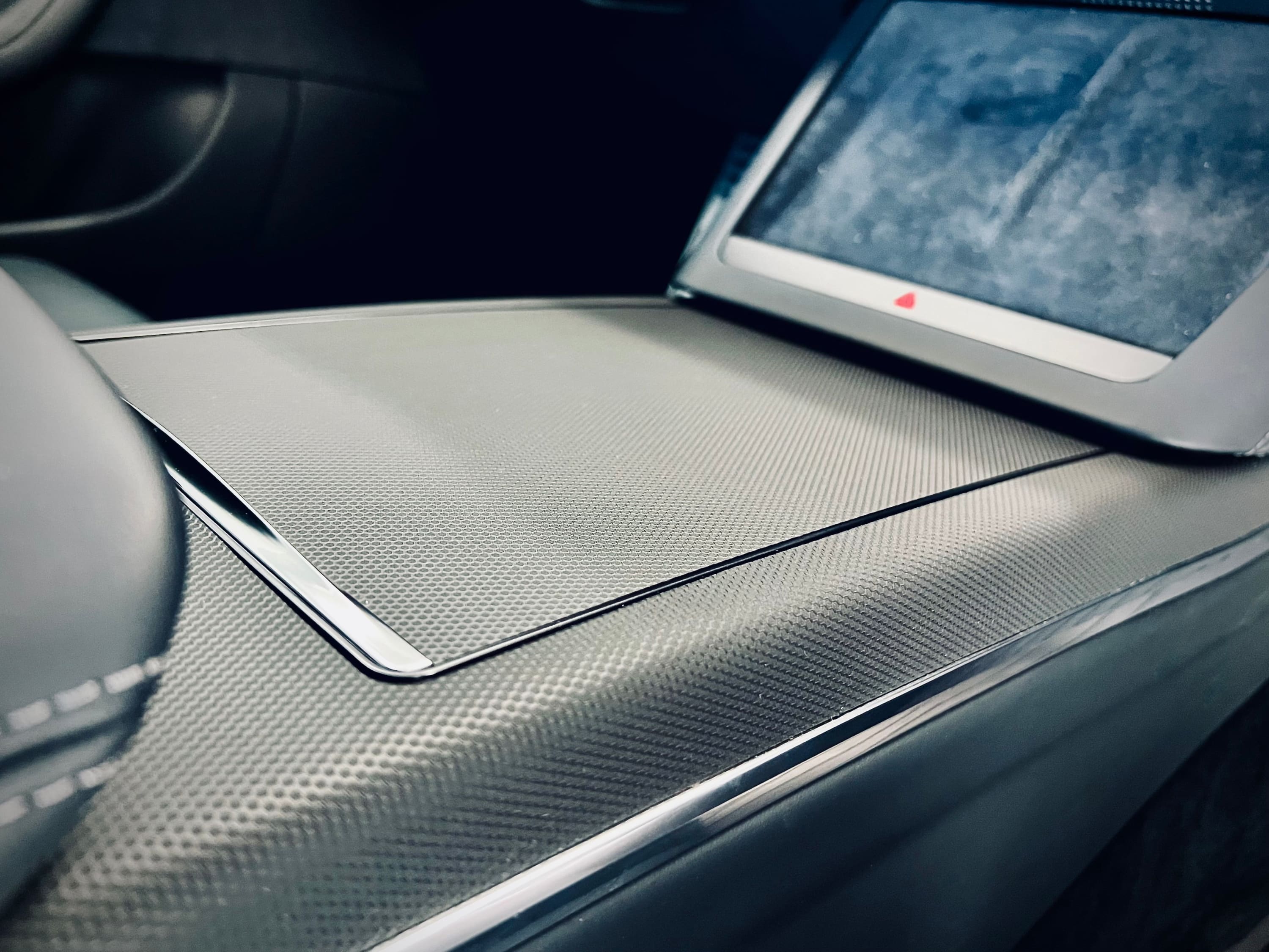 Interior Vinyl Wrap Kit | Plaid Style Black Carbon Fiber for Tesla Model S 2021-2026