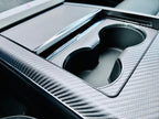 Interior Vinyl Wrap Kit | Plaid Style Black Carbon Fiber for Tesla Model S 2021-2026