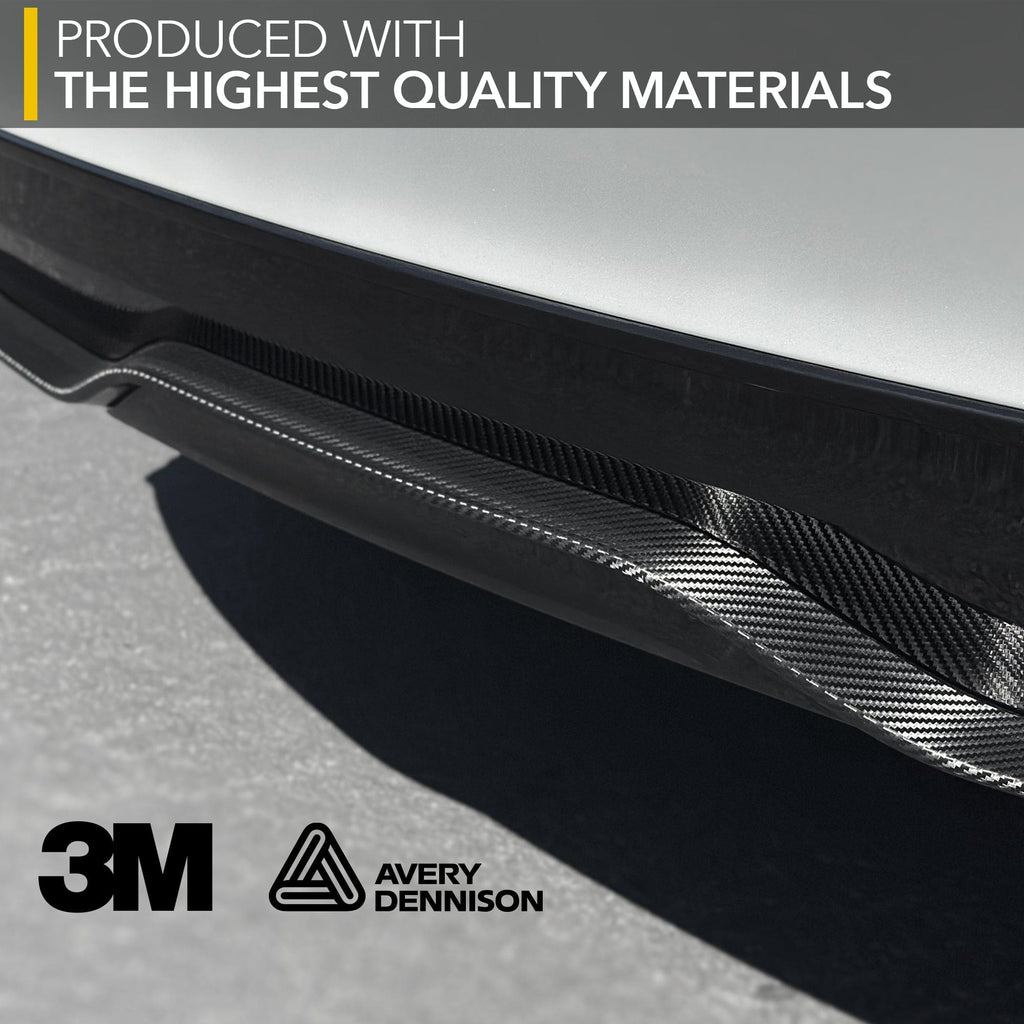 Rear Diffuser Lip Wrap | Carbon Fiber Decal for Tesla Model S 2021-2026