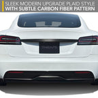 Rear Diffuser Lip Wrap | Carbon Fiber Decal for Tesla Model S 2021-2026