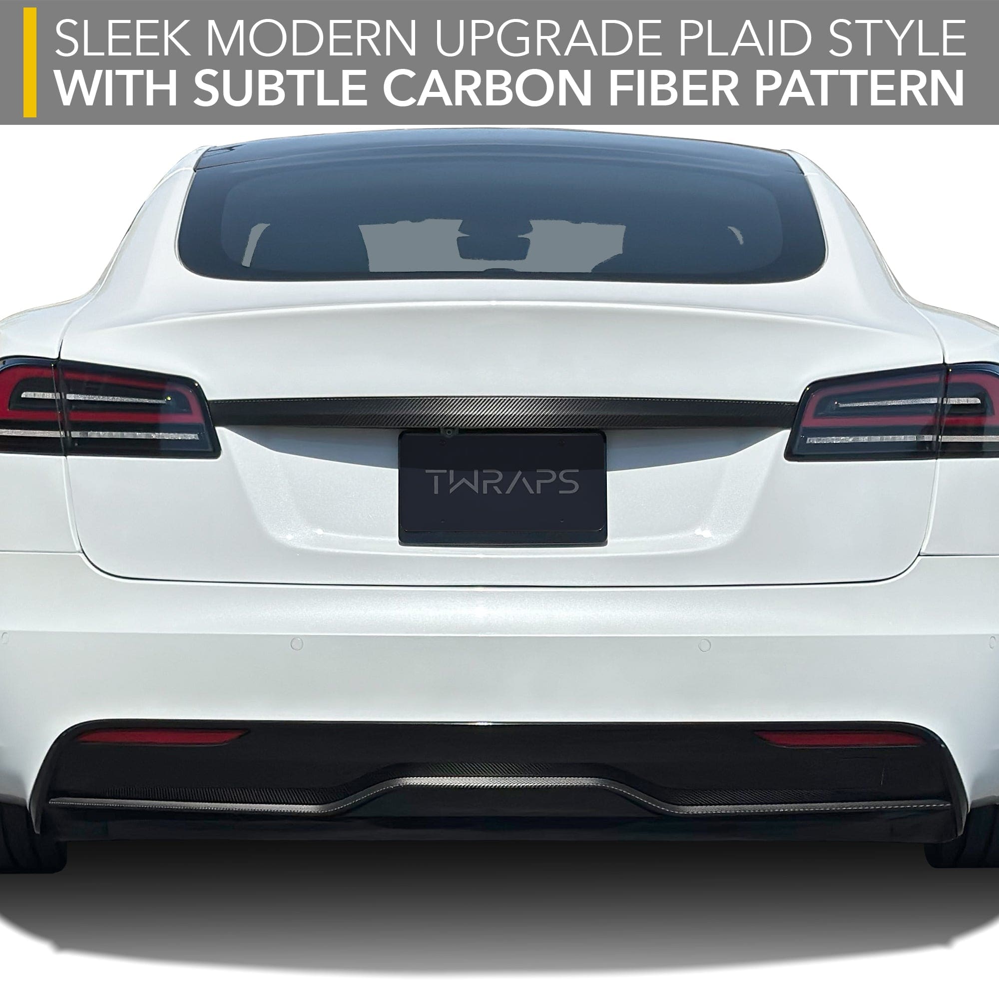 Rear Diffuser Lip Wrap | Carbon Fiber Decal for Tesla Model S 2021-2026
