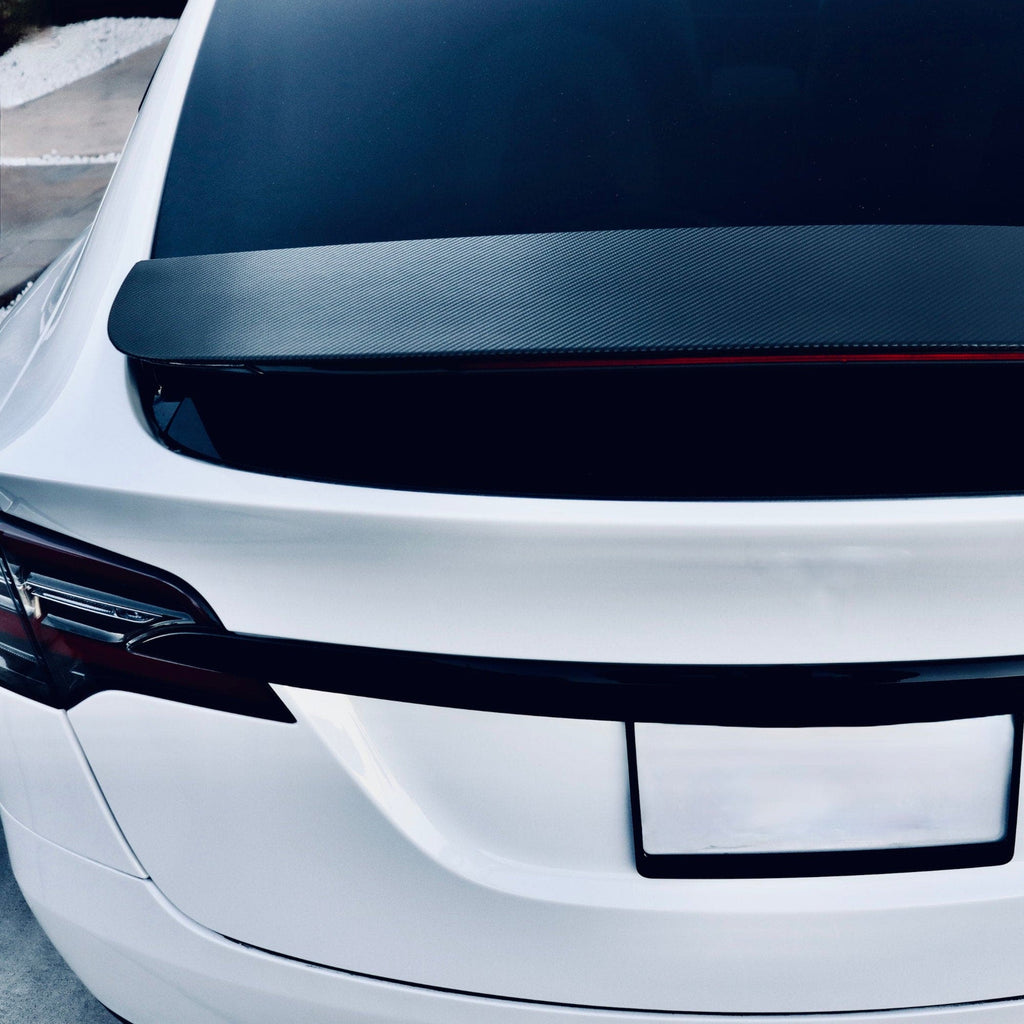 Carbon Fiber Spoiler Wrap | Tesla Model X 2016-2026 including Plaid & Long Range