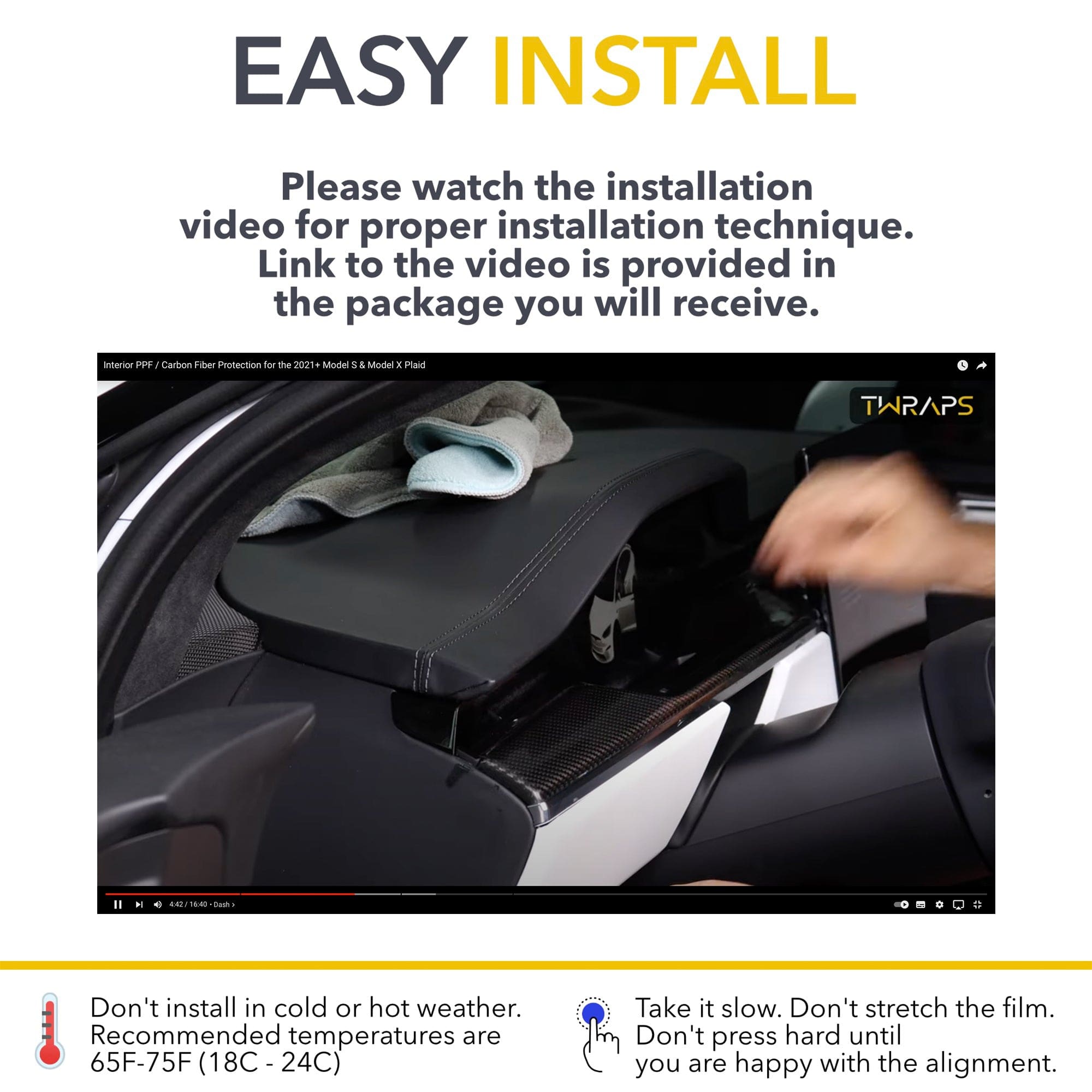 Interior PPF Kit | Tesla Model X Plaid 2021-2026 Refresh - Paint Protection Film Wrap for All Carbon Fiber Trims