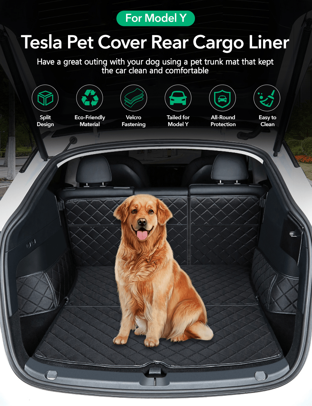 Trunk Mat Waterproof Car Dog Cover for Model Y |