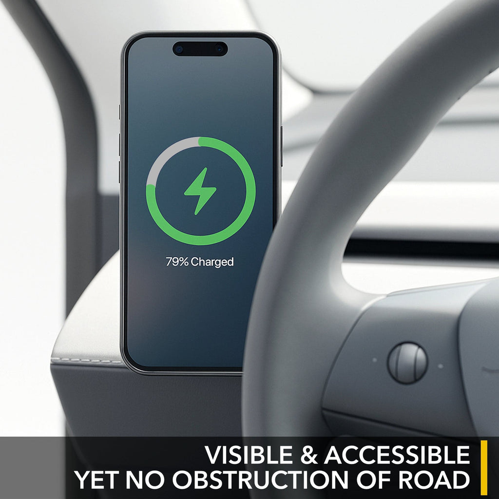 Dashboard Phone Mount / Qi2 Charger | Tesla Model 3 Highland, Model Y Juniper