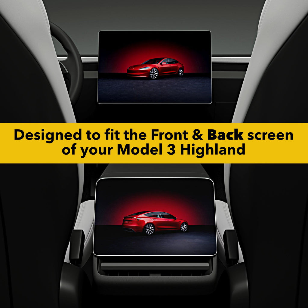 Screen Protectors | 2026+ Tesla Model Y Juniper and 2024+ Tesla Model 3 Highland 9H PET Ultra Tough