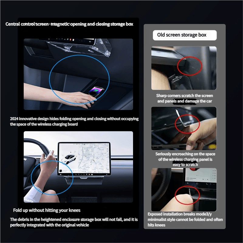 Under Screen Storage Organizer for Model Y Juniper & Model 3 Highland |